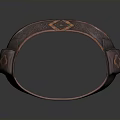 Brown Leather Belt with Stitching Rivets and Round Buckle for Daily Use