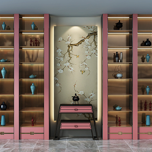 New Chinese Style Storage Cabinet Decorative Cabinet 3d model