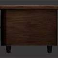 Wooden Oval Top Coffee Table With Cabinet Doors And Open Shelf Design