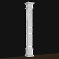 Classic White Roman Column With Intricate Carved Details And Elegant Design Elements