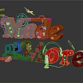 Creative Wall Decor With Colorful 3D Letters And Small Decorative Objects