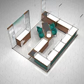 Elegant Modern Jewelry Store with Green Canopy Glass Display and Jewelry Showcases