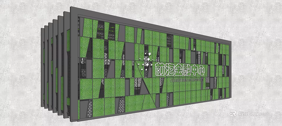 Industrial Equipment With Modern Green Geometric Panel Design And Structural Frames 3d model 