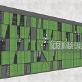 Industrial Equipment With Modern Green Geometric Panel Design And Structural Frames