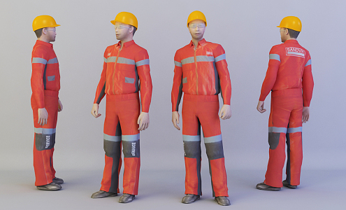 Modern man firefighter 3d model