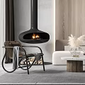 Quiet Sofa Tea Table Combination Sofa Chair Coffee Table Combination 3d model