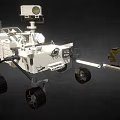 White Lunar Rover With Camera And Mechanical Arm For Moon Exploration 3d model