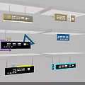 Modern Hanging Pendant Signs with Colorful Designs Floor Indicators and Clear Typography