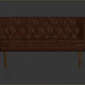 Vintage Red Tufted Sofa With Wooden Legs And Classic Design