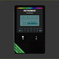 RETROWAVE Frequency Analyzer Device With Black Design Screen Display And Green Blue Interface