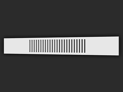White Long Strip Building Component Featuring Vertical Slotted Holes for Ventilation 3d model