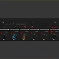 Electronic Control Panel with Multiple Knobs and Colored Buttons for Device Operation