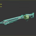 Futuristic Sci Fi Weapon With Streamlined White Blue Mechanical Design And Shiny Finish