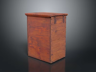 Vintage Handcrafted Wooden Storage Box With Lid And Natural Wood Grain 3d model