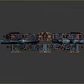 Futuristic Sci Fi Ring Structure With Blue Red Metallic Parts And Purple Glowing Nodes