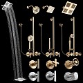 Faucet shower system gold chrome sanitary shower shower 3d model