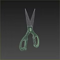 Durable Green Handle Scissors With Sharp Metal Blades For Household Use