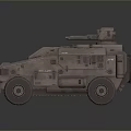 Military Armored Tank With Heavy Metal Structure And Wheeled Combat Design