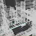 Cyberpunk Style Multi Level Buildings With Industrial Pipes Neon Signs And Mixed Material Roofs