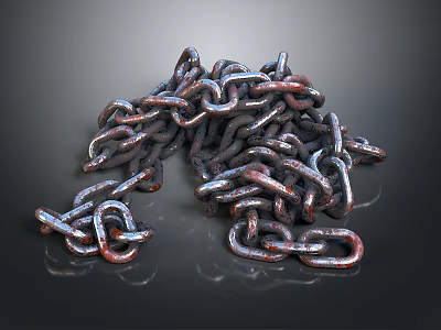 Modern Iron Chain Self-locking Structure Ring Armor Lock Chain for Bound Stone Iron Ring Armor 3d model