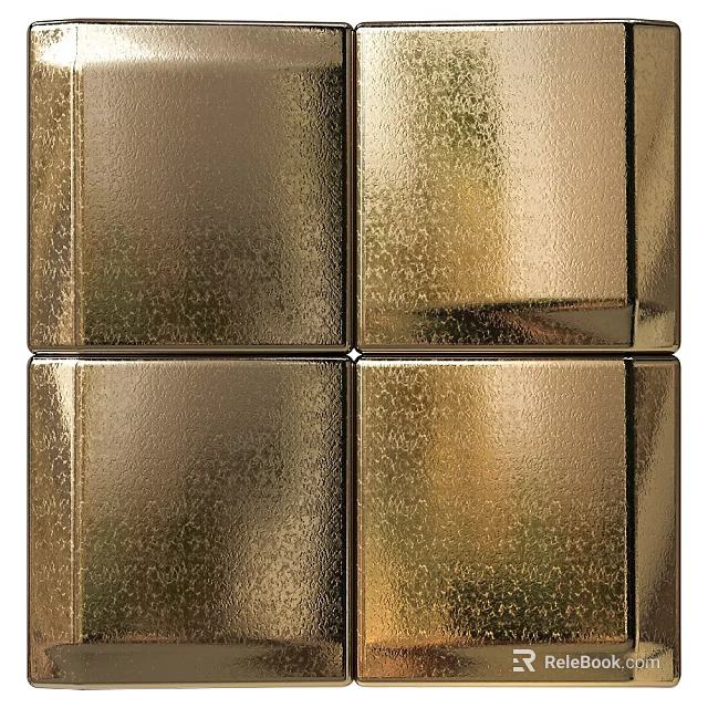 Gold Metallic Square Wall Decor With Textured Panels For Home Interiors 3d model 