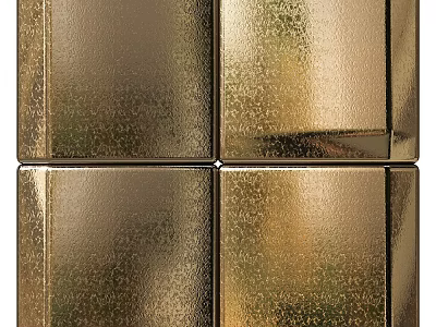 Gold Metallic Square Wall Decor With Textured Panels For Home Interiors 3d model