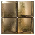 Gold Metallic Square Wall Decor With Textured Panels For Home Interiors