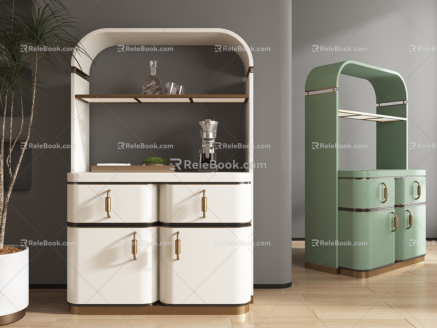 Hotel Room Mini Bar Cabinet 3d model