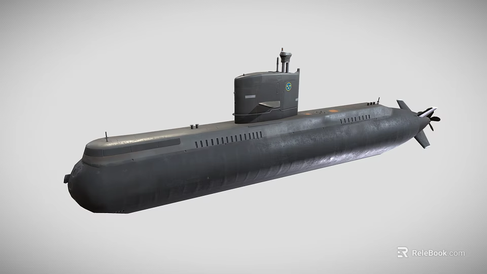 Military Submarine As Modern Naval Warfare Weapon System With Advanced Technology 3d model 