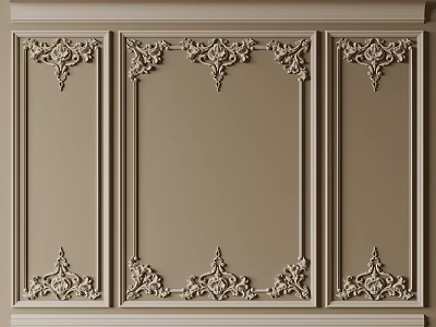 Elegant Wall Panel Design With Decorative Lines And Symmetrical Ornate Patterns 3d model