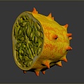 Spur Horn Melon Spur Melon African Spur Horn Melon African Spur Horn Melon Strange Fruit Horn Melon Fruit Realistic 3d model