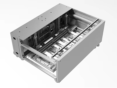 Industrial Equipment With Metal Casing Internal Multiple Slot Rails And Modular Structure 3d model