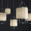 Stylish Modern Hanging Chandeliers with Fabric Shades and Metal Frames Design