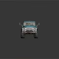 Vintage Blue Truck Exterior With Loaded Cargo In Open Bed Design