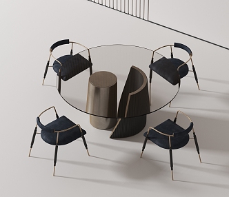 Modern leisure tables and chairs 3d model