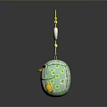 Cute Kids Penguin Toy With Green White Clover Patterns And Hanging Yellow Ball Heart