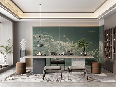 New Chinese Tea Room 3d model