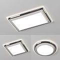 Modern Square and Round Ceiling Light with Sleek Frame for Home Illumination 3d model