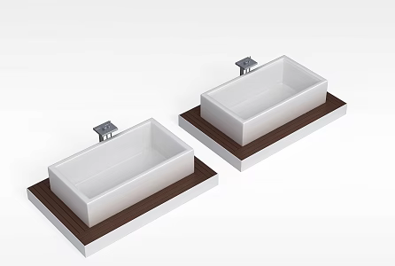 Modern Rectangular Bathtub 3d model