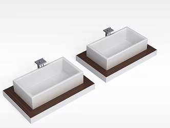 Modern Rectangular Bathtub 3d model