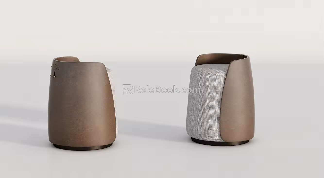Round stool sofa stool round pier 3d model