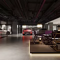 Modern Indoor Space With Purple Decor Rainbow Projection Plants And Guitar Furniture