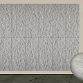 Textured Stone Background Wall With Square Tiles Arrangement Soft Lighting And White Decorative Sphere 3d model