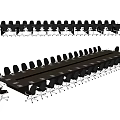 Large Rectangular Conference Table With Black Office Chairs For Meeting Room Setup 3d model