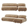 Nordic simple double sofa 3d model