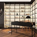 Modern bookcase type bookcase 3d model