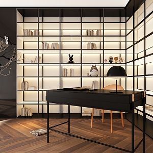 Modern bookcase type bookcase 3d model