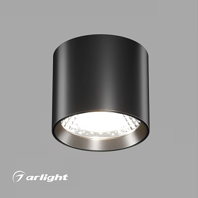 Black Modern Cylindrical Metal Downlight Spotlight With Bright LED Illumination 3d model