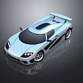 Silver Super Car With Sleek Aerodynamic Design Rear Spoiler And Black Wheels