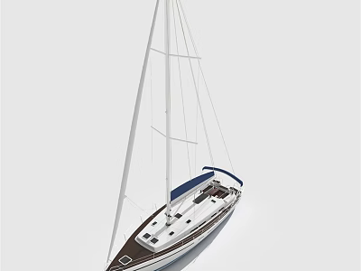 Stylish Sail Yacht Design With White Hull And Tall Masts 3d model